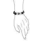 Biker Skull Heads Black Leather Cuff Bracelet Punk Rock - Image 3