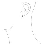 Fancy Wide 3 Row Cubic Zirconia CZ Cocktail Hoop Earrings Black Rose Gold Plated - Image 8