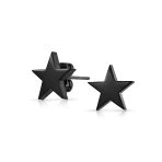 Set of 2 Patriotic Celestial Rock Star Stud Earrings Black Plated Steel 10MM - Image 5