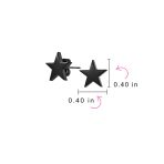 Set of 2 Patriotic Celestial Rock Star Stud Earrings Black Plated Steel 10MM - Image 6