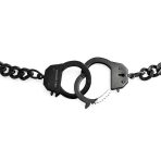 Men's Biker Punk Rock Necklace Large Chain Handcuff in Black Gold Silver - 20" - Image 8