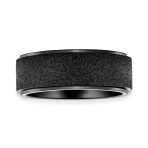 Plain Titanium Wedding Band Ring Beveled Gunmetal Black Silver Tone Size 6-14 - Image 2