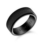 Plain Titanium Wedding Band Ring Beveled Gunmetal Black Silver Tone Size 6-14 - Image 3