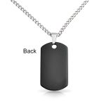 Medium Black Dog Tag Pendant Necklace for Men Stainless Steel 24" Chain - Image 9