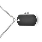Medium Black Dog Tag Pendant Necklace for Men Stainless Steel 24" Chain - Image 10