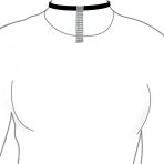 Choker Necklace with Black Velvet and Rhinestone Waterfall Fringe for Prom - Image 3