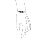 Black White Soccer Mom Charm Bracelet with Cheerleader Beads 6.5-8.5 Inch - Image 2