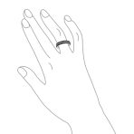 Cubic Zirconia 3 Row Pave Stripe CZ Statement Black & White Eternity Band Ring .925 Sterling Silver - Image 3