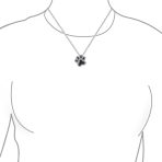 Pave CZ Pet Paw Print Pendant Necklace Sterling Silver - Image 3