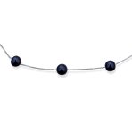 Black Freshwater Cultured Pearl Tin Cup Necklace & Bracelet Set Sterling Silver - Image 7