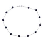 Bridal Tin Cup Freshwater Cultured Pearl Chain Station Necklace Sterling Silver - Image 4