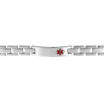 Medical ID Bracelet for Men - Stainless Steel U Link 8 Inch - Image 2