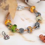Thanksgiving Turkey Dangle Charm Bead Multicolor Enamel for European Bracelet - Image 7