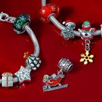 Christmas Charm Bead Red Santa Sleigh Dangle for European Bracelet Silver - Image 4