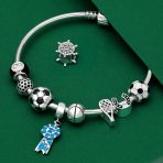 Sterling Silver Tennis Racquet Charm Bead for European Bracelets - Image 4