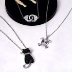 Romantic Delicate CZ Accent Handcuff Pendant Necklace in Sterling Silver - Image 3