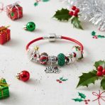 Merry Christmas Tree Charm Bracelet with Santa Gingerbread and Candy Cane Beads - Image 3