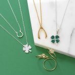 Graduation Charm Good Luck Wishbone Pendant Necklace .925 Sterling Silver - Image 9