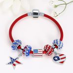 Red Pink Genuine Leather Bracelet Fits European Beads Charm .925 Sterling Silver Barrel Clasp - Image 16