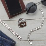 Heavy Solid .925 Sterling Silver 9MM Anchor Link Mariner Chain Bracelet 7.5 Inch