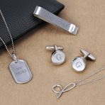 Men's Army Dog Tag Blank Pendant Necklace Large .925 Sterling Silver with Ball Chain 20" - Image 3