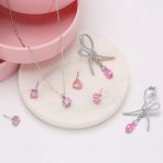 4CTW Round Yellow CZ Solitaire Stud Earrings & Pendant Necklace Set .925 Sterling Silver - Image 46