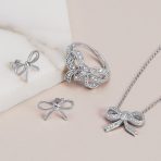 Simple Dainty Ribbon Bow Stud Earrings Rose Gold Plated .925 Sterling Silver - Image 10
