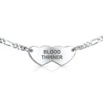 Dainty Heart Shape Red Medical Identification Blank ID Bracelet .925 Sterling Silver Wrist 6 -7 Inch - Image 13
