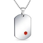 Medical ID Dog Tag Stainless Pendant Necklace 20 Inch - Image 12