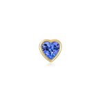 Tiny Cubic Zirconia Heart Cartilage Ear Stud 14K Gold Simulated Birthstone 4MM - Image 10