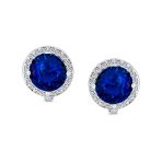 Traditional 2CT Round Black CZ Halo Clip-On Earrings Silver Plated 7MM - Image 6