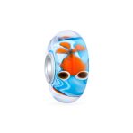 Set of 3 Nautical Travel Beach Blue Starfish & Cartoon Fish Glass Charm Bead - Image 2