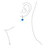 Simple Gemstone 8MM Drop Ball Earrings Secure Hinge Lever Back Sterling Silver - Image 46