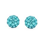 Elegant Glittering Pave Crystals Drop Ball Earrings 8MM - Image 17