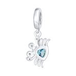 London Blue CZ Nautical Charm Bead Sterling Silver for European Bracelet - Image 2