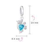 London Blue CZ Nautical Charm Bead Sterling Silver for European Bracelet - Image 4