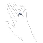 Nautical Cocktail Statement Ring with Navy Blue CZ and Dolphin Design - Image 3