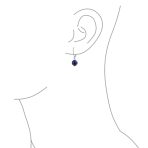 Simple Gemstone 8MM Drop Ball Earrings Secure Hinge Lever Back Sterling Silver - Image 53