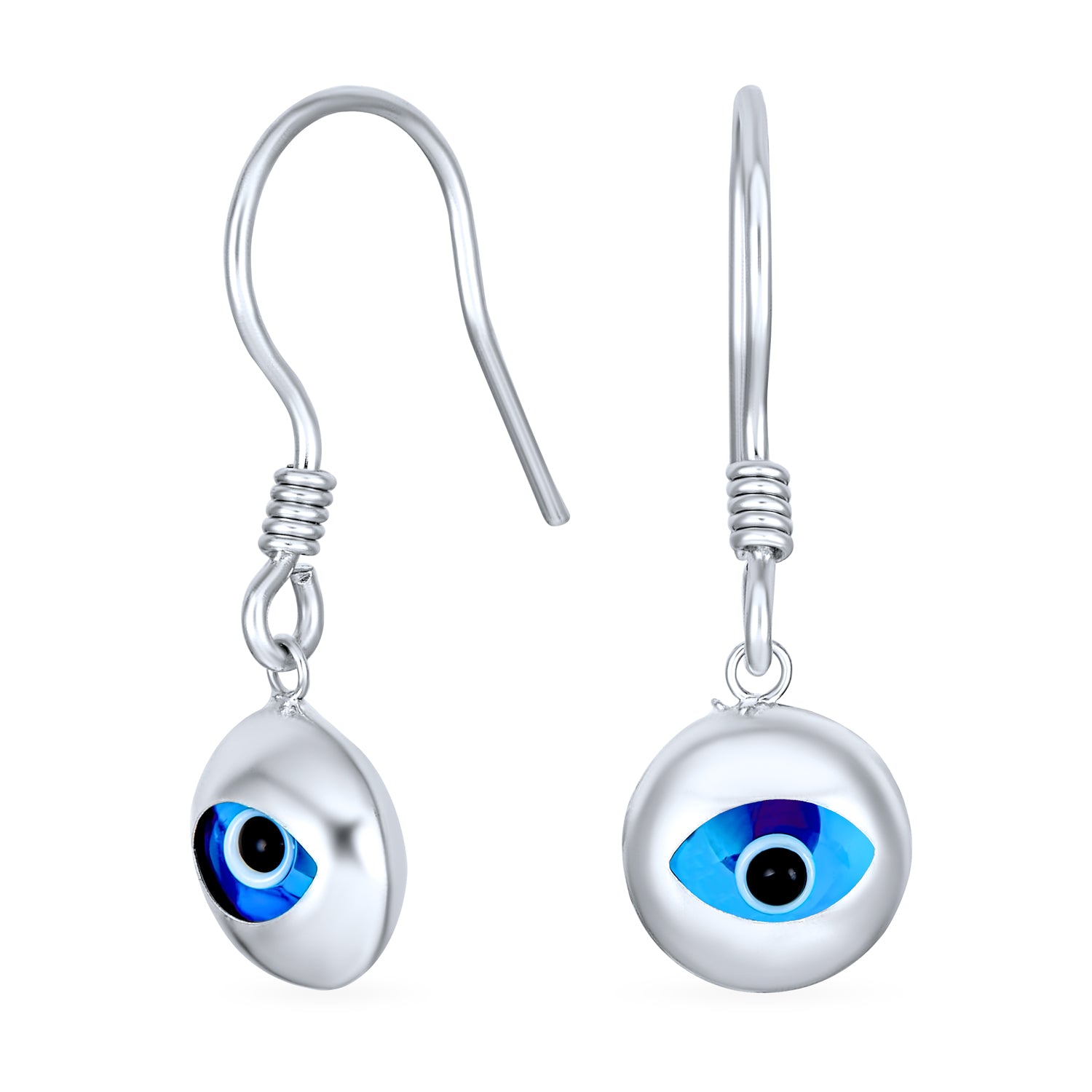 blue-evil-eye-dangle-earrings-iy-dsc-0904_1 Turkish Blue Evil Eye Round Dangling Earrings .925Sterling Silver - Image 1