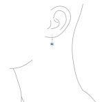 Turkish Blue Evil Eye Round Dangling Earrings .925Sterling Silver - Image 3