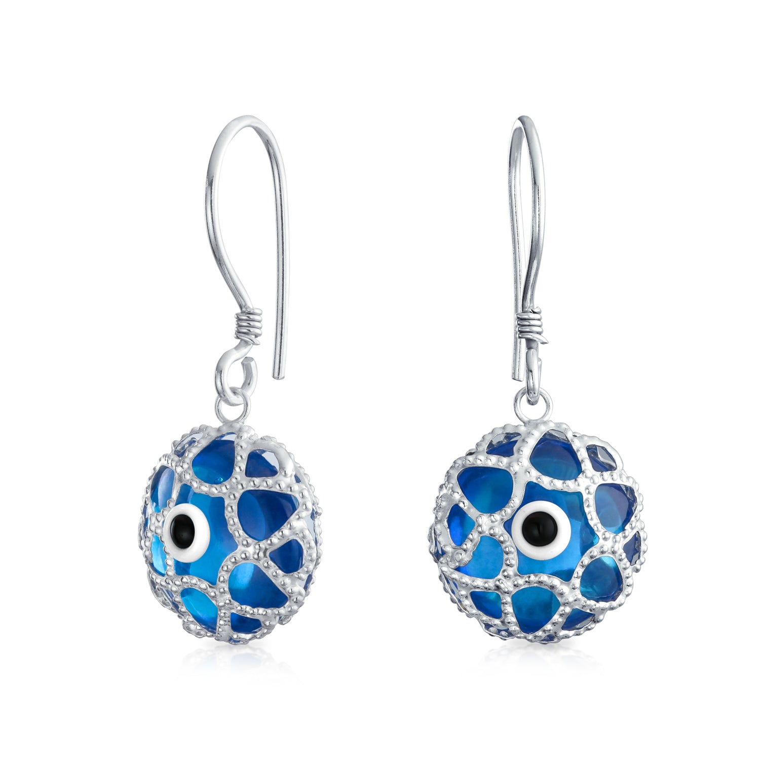 blue-evil-eye-drop-earrings_iy-oc3601-az_1 Blue Nazar Evil Eye Filigree Dangle Earrings Murano Glass & Sterling Silver - Image 1