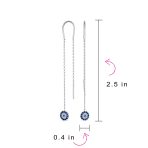 Blue Nazar Evil Eye Chandelier Earrings CZ Pave Silver - Image 4