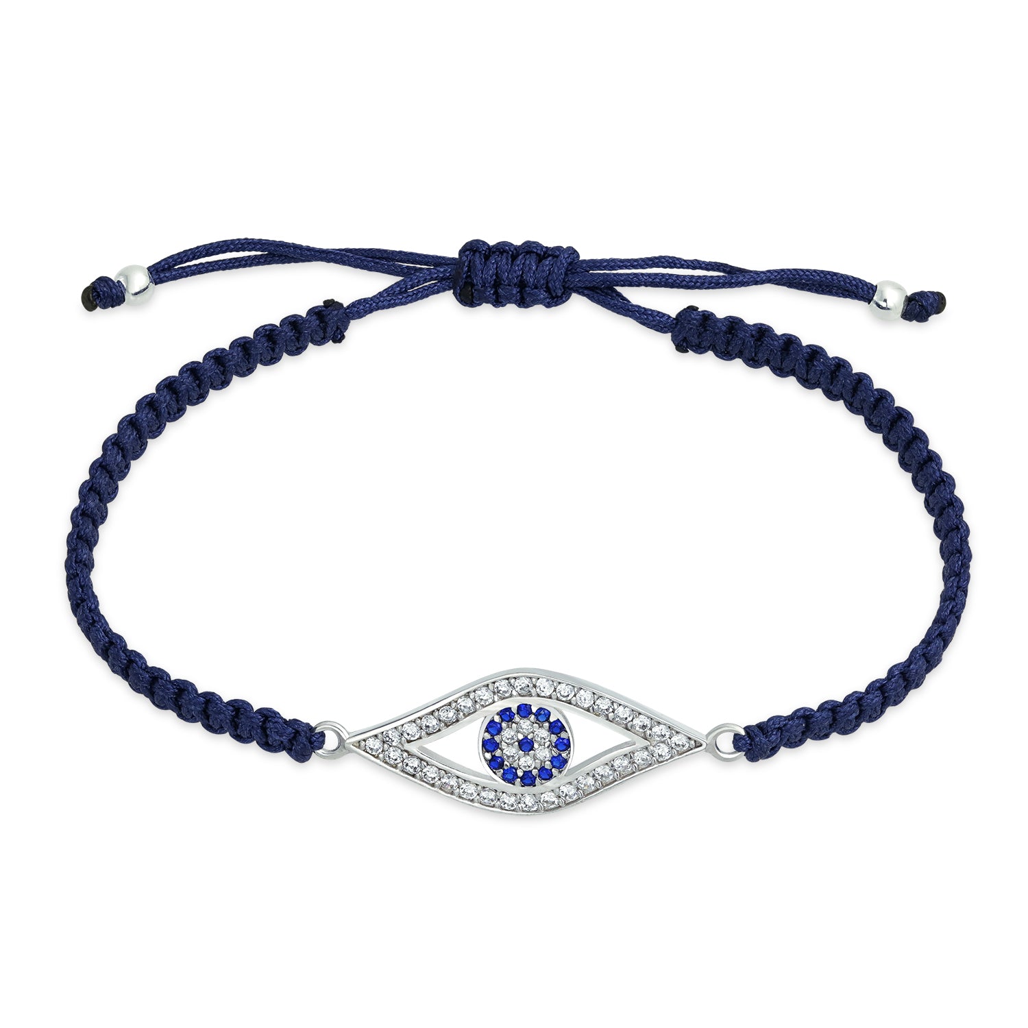 blue-evil-eye-shamballa-bracelet_iy-oc5918r-az Turkish Blue Evil Eye Strand Bracelet with CZ Accents and Blue Braided Cord - Image 1