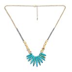 Blue Speckle Irregular Stone Bib Fan Statement Collar Necklaces Adjustable - Image 6