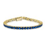 Classic 12CTW Cubic Zirconia Solitaire CZ Tennis Bracelet Gold Plated 7.5 Inch - Image 5