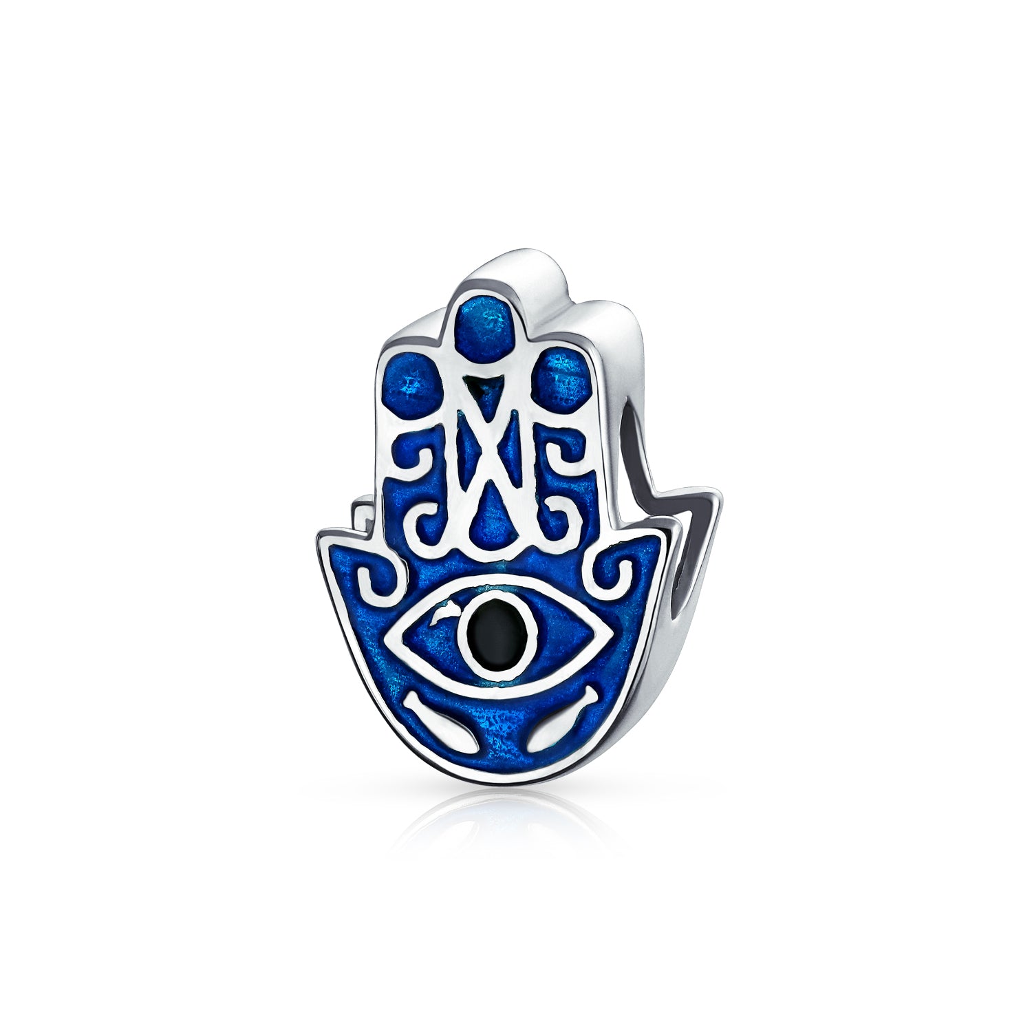blue-hamsa-hand-bead-bracelet-silver_pbx-he-352_1 Blue Hamsa Hand Evil Eye Charm Bead Luck Sterling Silver - Image 1