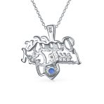 Inspirational Words 'Daddy's Little Girl' Opal Pendant Necklace Sterling Silver - Image 2