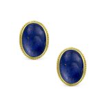 7CT Oval Cabochon Gemstones 17K Gold Plated Clip-On Earrings - Image 7