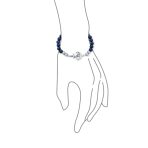 Stackable Navy Blue Lapis Lazuli Stretch Bracelet with Nautical Anchor Design - Image 3