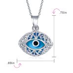 Turkish Nazar Blue Evil Eye Filigree Charm Pendant Necklace Sterling Silver - Image 7